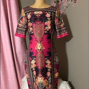 BEIGE by eci Pink multi color dress